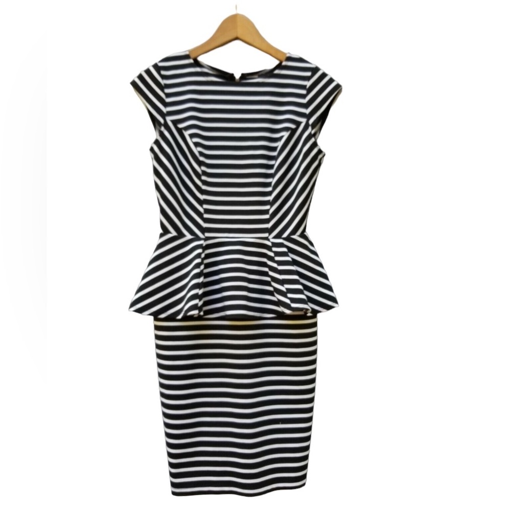 Navy/white peplum dress